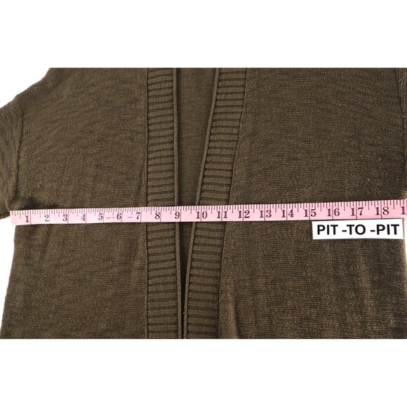 Sonoma green olive Open Front Cardigan Sweater Size PM - Picture 6 of 12